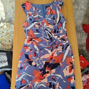 Adrianna Papell lilac and pink floral sheath dress